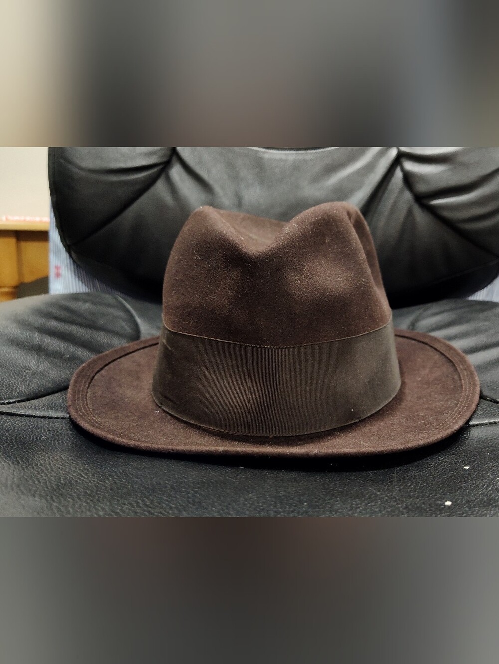 Vintage John B. Stetson - Royal Stetson - Brown Fedora  Hat 7 1/2", Satin Lined